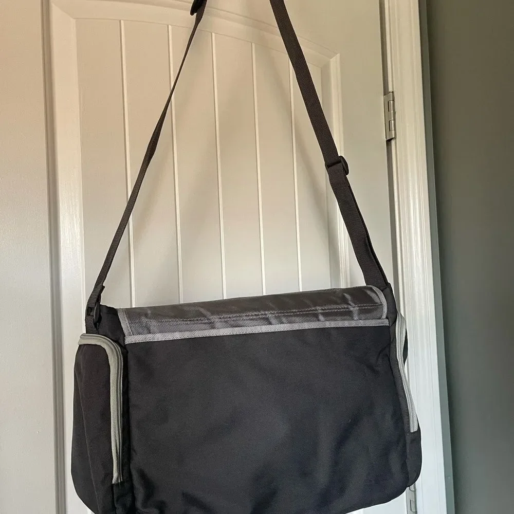 Eddie Bauer Messenger Diaper Bag Gray/Silver